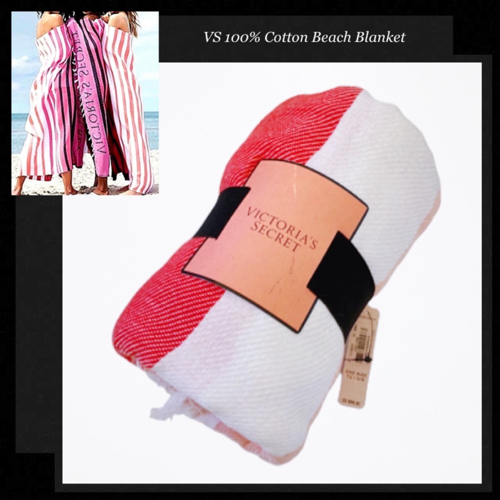 VICTORIAS SECRET 100% Cotton Beach Blanket Throw